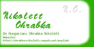 nikolett ohrabka business card